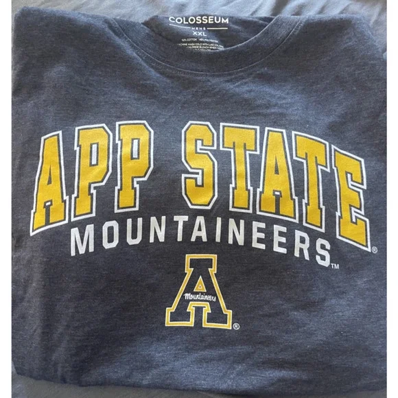 Mens sports apparel size XXL Appalachian State Mountaineers Tee color gray NWT - Picture 2 of 2